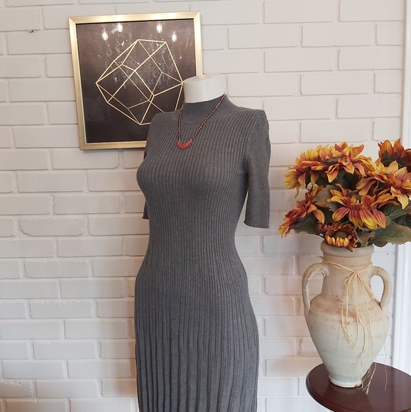 Cozy Grey Sweater Dress - Picture 5 of 5